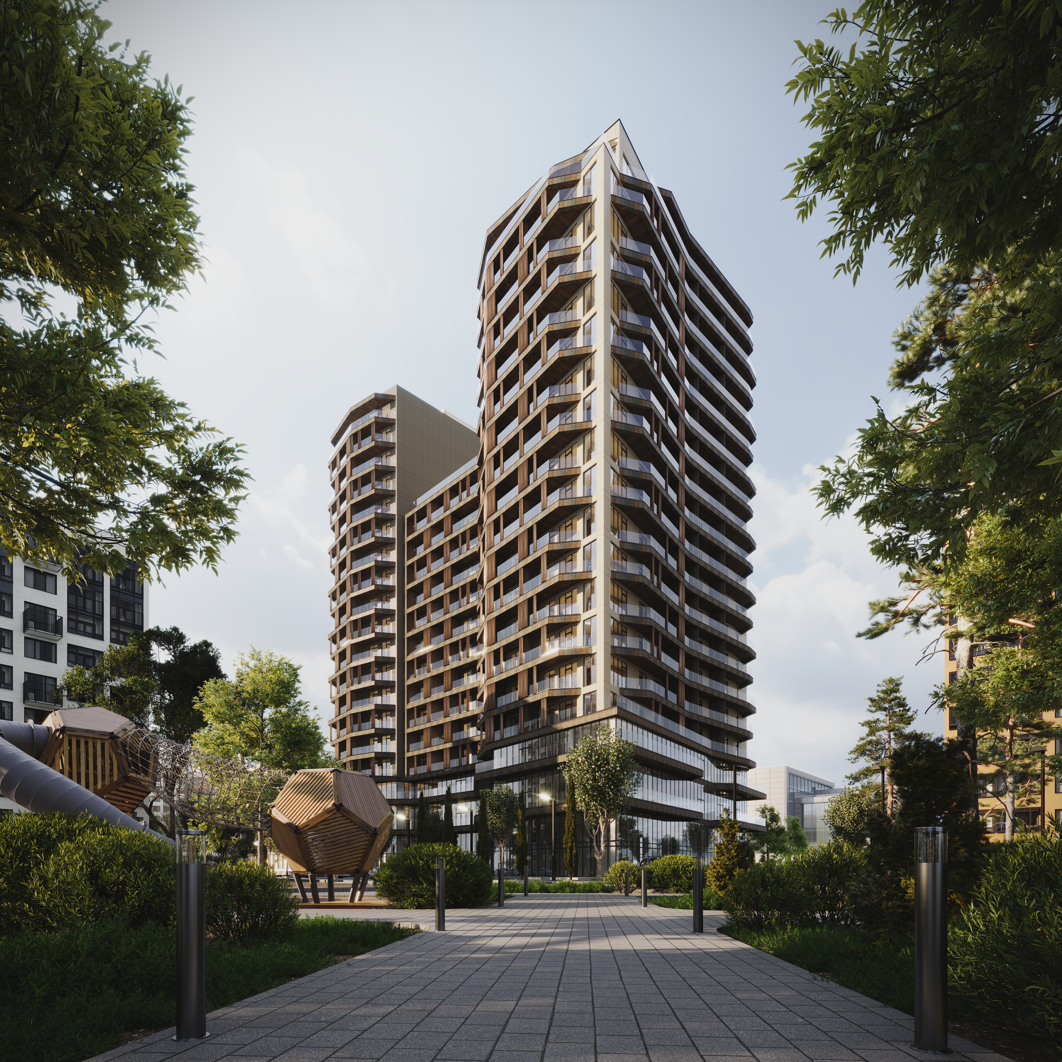Terracon residential complex evening visualization