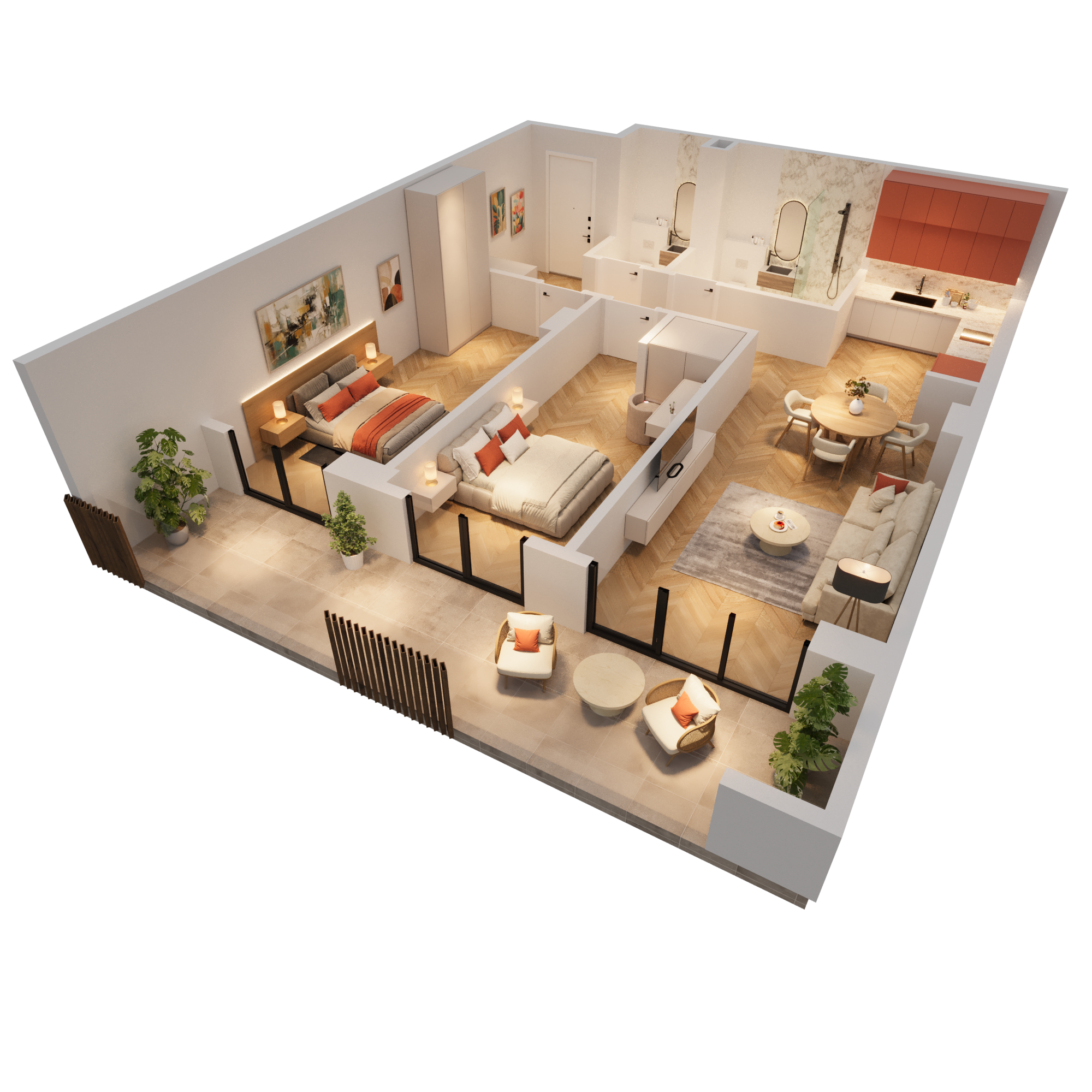 A-08 ბინის 3D ილუსტრაცია